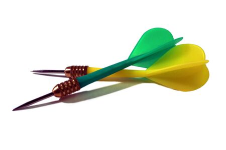 double darts isolated on whiteの写真素材