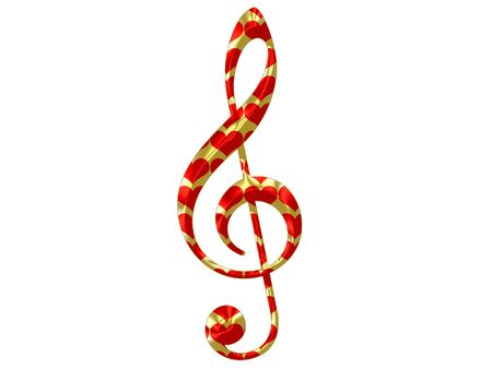  treble clef on white backgroundの写真素材
