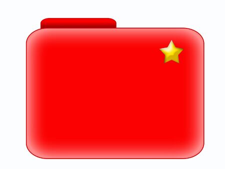 red shiny file icon isolated on whiteの写真素材
