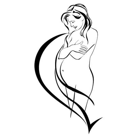 The woman expecting birth of the childのイラスト素材
