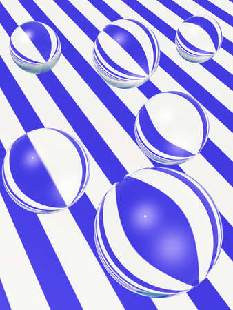Glass globes distort striped surface.の写真素材
