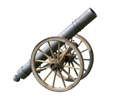 Ancient cannon isolated on white background.の写真素材
