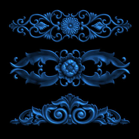3d swirl floral luxury background decorative ornament.の写真素材