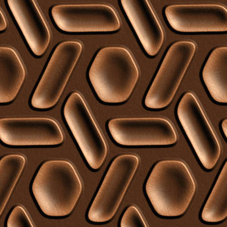 3d seamless tile pattern brown leather background.