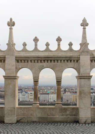 Hungary, Budapest, Castle Hill Gothic columns detail.のeditorial素材