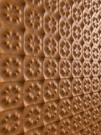 Brown 3d effect glossy leather textured background pattern.