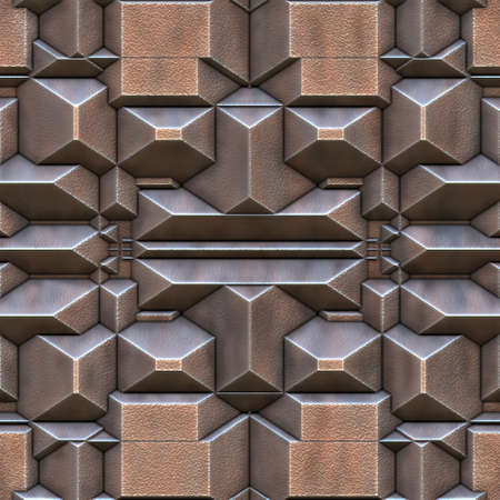 3d effect seamless background wallpaper metal tiled pattern.