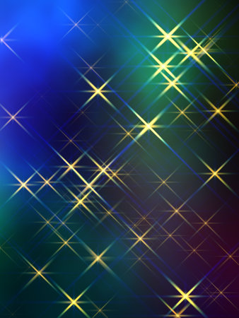 Abstract stars in the night sky with colorful clouds.の写真素材