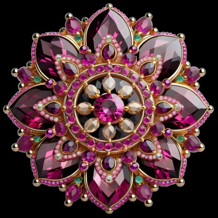 mandala-like gemstones broochの素材