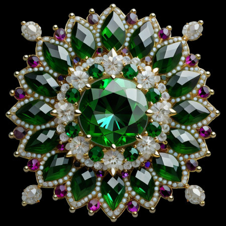 mandala-like gemstones broochの素材