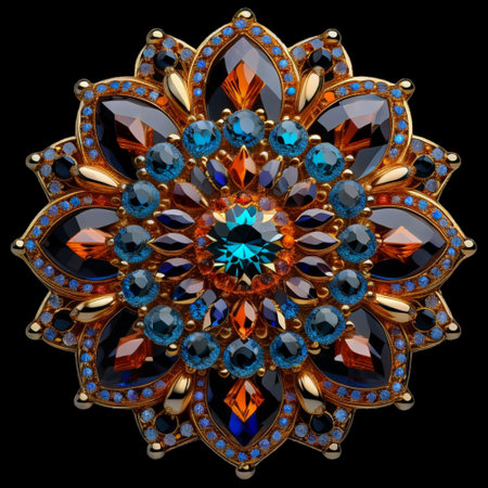 mandala-like gemstones broochの素材