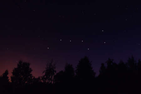 Constellation Ursa Major big dipper or Great Bear in the night starry sky