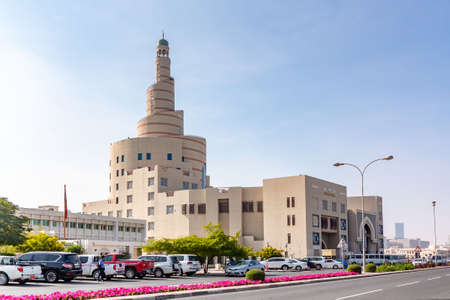 Doha, Qatar - December 20, 2018: architecture, building of the cultural centerのeditorial素材