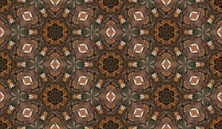 Abstract seamless dark brown texture from a photo of the surface of wholegrain bread with seedsの写真素材