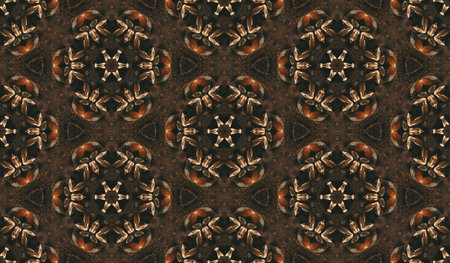 Abstract seamless dark brown texture from a photo of the surface of wholegrain bread with seeds