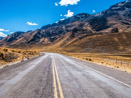 Road in high altitude in Peruの写真素材