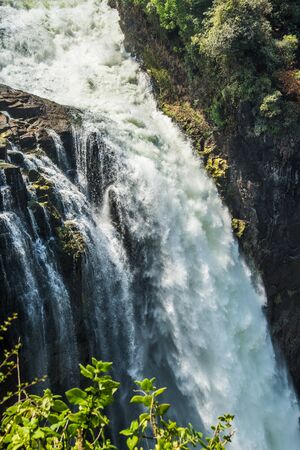 Victoria falls in a sunny dayの写真素材