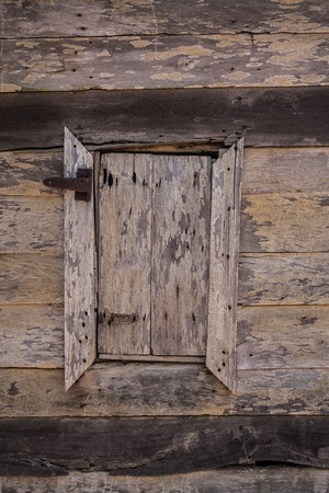 Old and rusty wooden window, Madagascarの写真素材