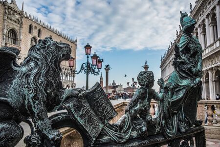 Statue detail from San Marco square, Veniceの写真素材