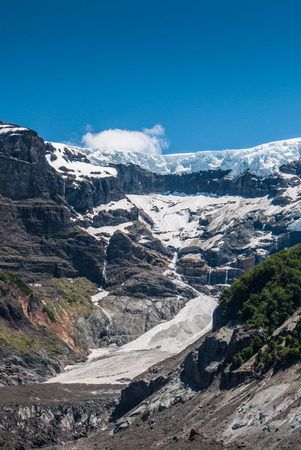Ventisquero Negro glacier from Tronador volcano, Argentinaの写真素材
