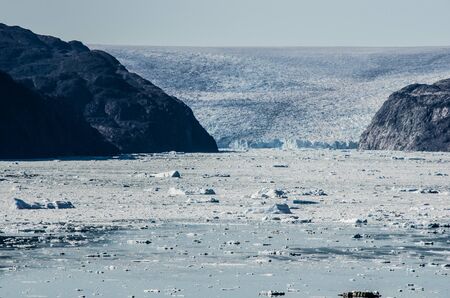 Glacier in a sunny day near Narsarsuaq, Greenlandの写真素材