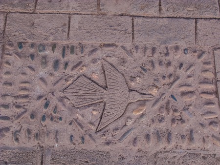Floor concrete condor symbol in the street, Peruの写真素材