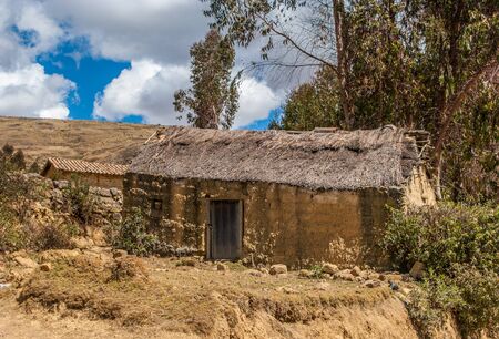 Old adobe house near Paucartambo, Peruの写真素材