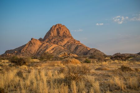 Sunrise in Spitzkoppe mountains, Damaraland in Namibiaの写真素材