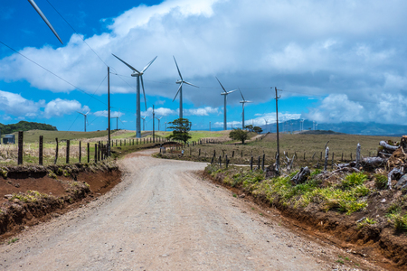Wind generator near the road, Costa Ricaの写真素材