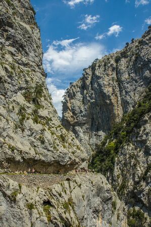 Ruta del Cares trail in Picos de Europa mountains, Spainの写真素材