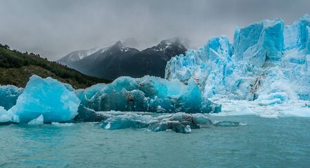 Blue ice detail in Perito Moreno glacier, Argentina