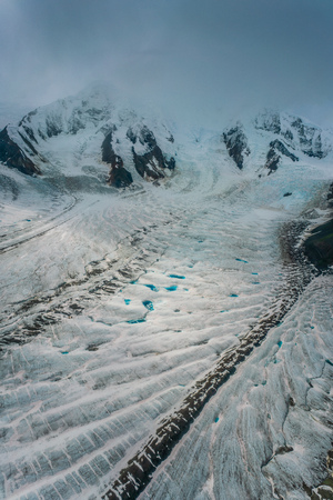 Glacier blue pools view in Wrangell-st. Elias national park, Alaskaの写真素材