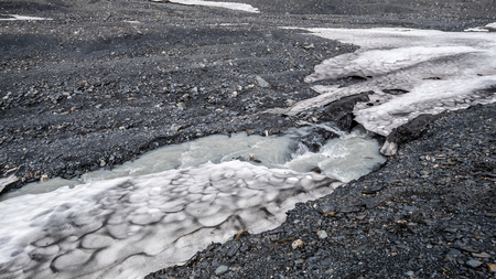 Melting ice creek near Exit glacier, Alaskaの写真素材