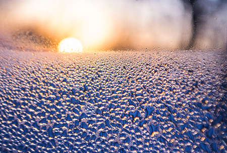 Bright frosty morning outsideの写真素材