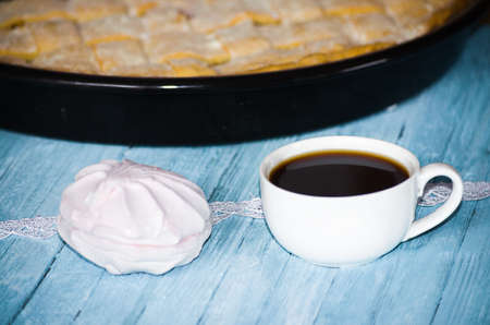 Hot fragrant homemade cakes for a delicious breakfast with coffee or cocoaの写真素材