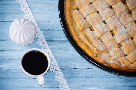 Hot fragrant homemade cakes for a delicious breakfast with coffee or cocoaの写真素材