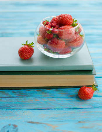 Sweet delicious berries for dessert in summerの写真素材