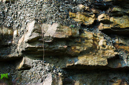 The background of stone mountains in the open air in the Carpathian Mountains, the humps