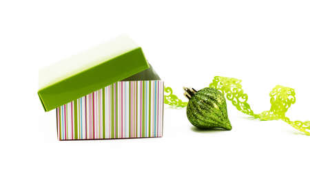 Christmas toys and Christmas tree branch on a white background limitedの写真素材