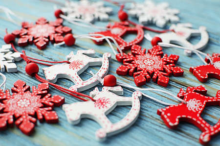 Christmas ornaments, Christmas tree, balls, garlands for a happy Christmas and festive mood in the...