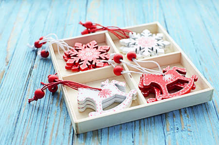 Christmas ornaments, Christmas tree, balls, garlands for a happy Christmas and festive mood in the family circleの写真素材