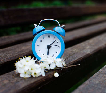 A small alarm clock gives a signal for the morning riseの写真素材