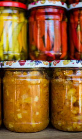 canned vegetables in cans for storageの写真素材