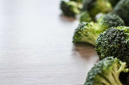young green broccoli inflorescences are valuable sources of useful and important substances for the body.の写真素材
