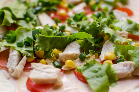 pita bread fast food on the street with a view of cooking for a snack on the goの写真素材