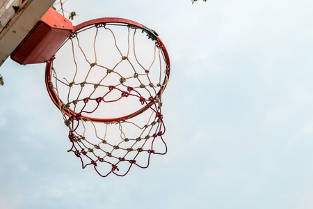 a basketball hoop with a nice sky.の写真素材