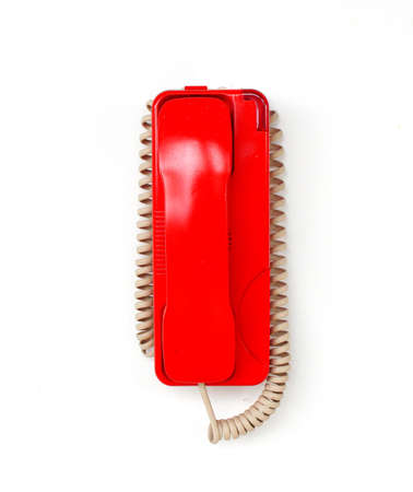      Red old fashioned style telephone              の写真素材