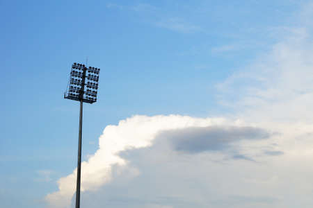   stadium lights in daytime against blue sky                    の写真素材