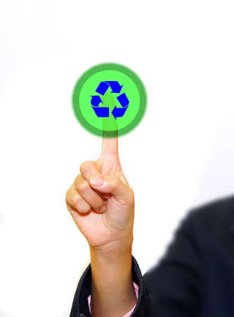  Business woman pushing                   の写真素材