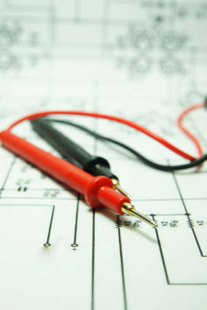    Checking Circuit by Multi-Meter. Electrical Engineer on during checking circuit board unit by Multi-Merer.               の写真素材